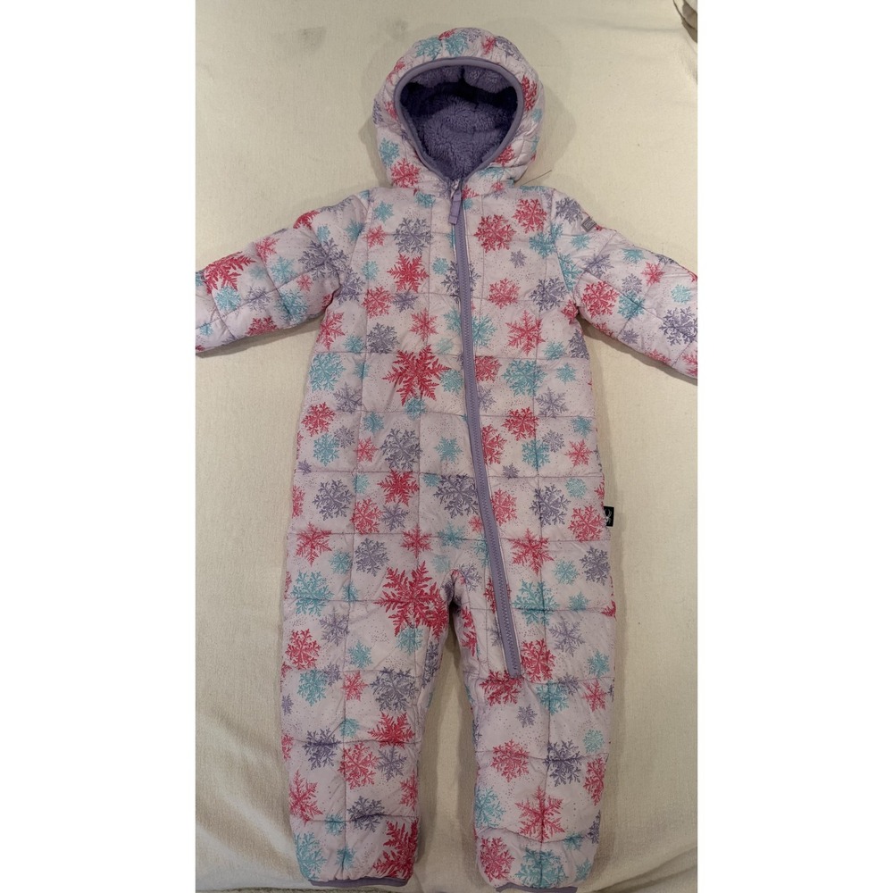 Spyder Snowsuit Girls 18-24 Months Purple Snowflake Puffer Hooded Fleece Lined